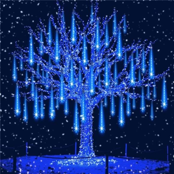 Rain Drop Lights, LED Meteor Shower Lights 11.8 inch 8 Tubes 144leds,Icicle Snow - Picture 1 of 6